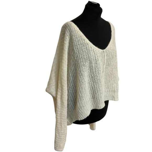 Free People Moonbeam Sweater Size L Alpaca Blend Ivory Boho Slouchy Pullover - Picture 4 of 11